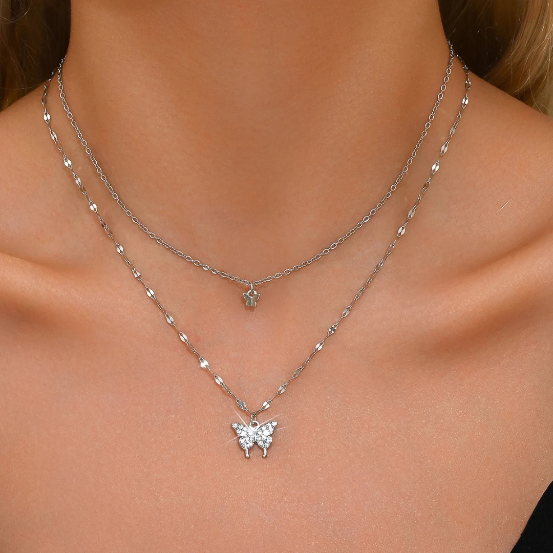 🎁 (PACK 2 Collares doble cadena) "Alas de Vida" - Incluye Regalo