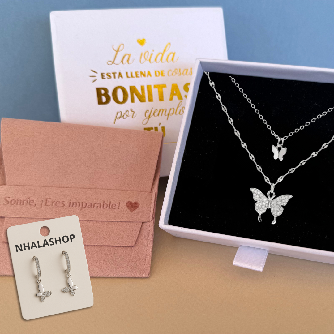 🎁 (PACK 2 Collares doble cadena) "Alas de Vida" - Incluye Regalo