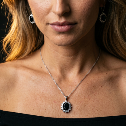 🎁 Collar Halo de Onix - Incluye Regalo
