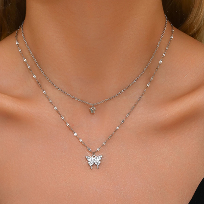 🎁 (PACK 2 Collares doble cadena) "Alas de Vida" - Incluye Regalo