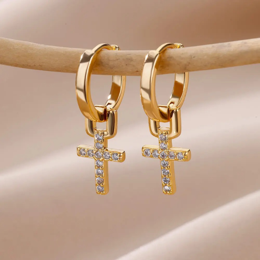 🎁(Collar + Pendientes de Regalo) “Cruz de Luz”